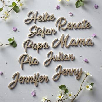 Holz Namensschild personalisiert aus Birkensperrholz, Tischkarte für Hochzeit